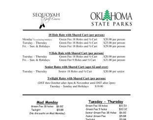 Preview of View Golf Course Rate Sheet